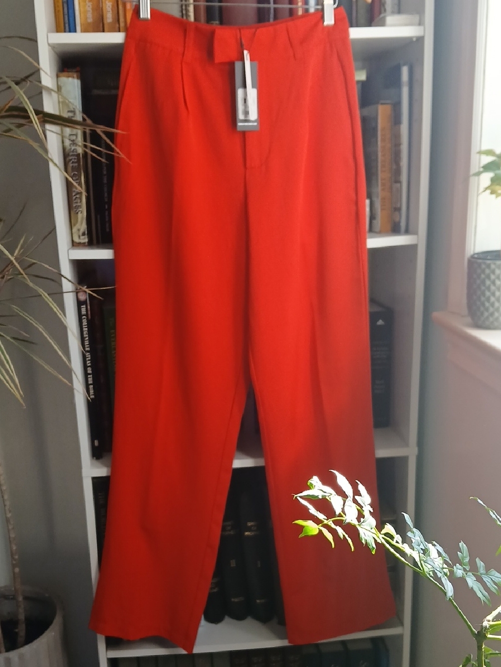 Forever 21 BNWT Red Wide Straight Leg Taylor Cut High Rise Dress Pant